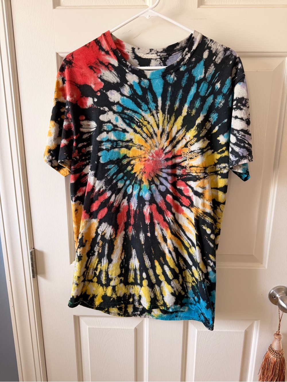 Travis Scott Tie-Dye Spiral Short Sleeve T-Shirt - Multicolor